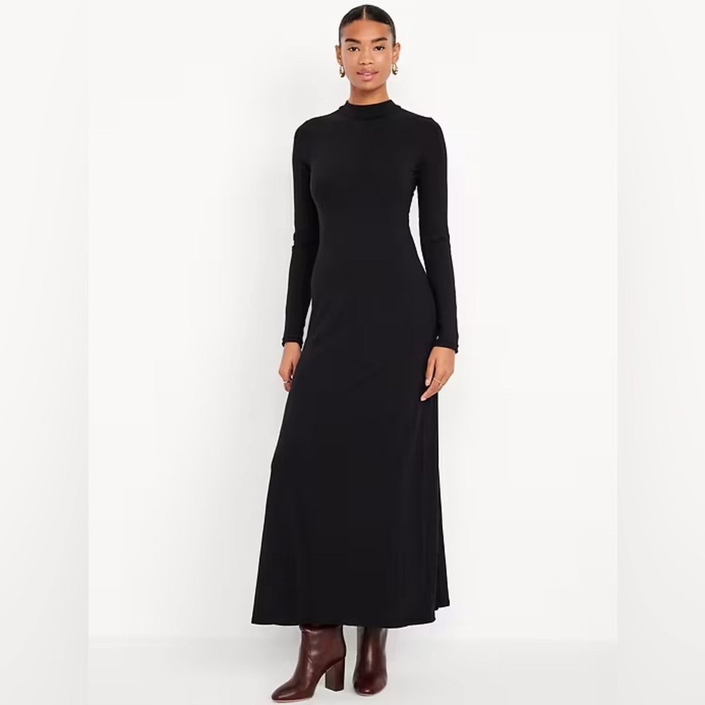 NEW! Old Navy Black Mock Neck Maxi Dress 808865 🔗